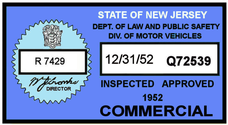 (image for) 1952 New Jersey COMMERCIAL Inspection Sticker